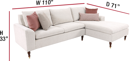 Sofa with dimensions