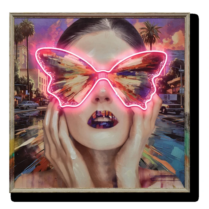 Butterfly Woman w/LED Lights Wall Art