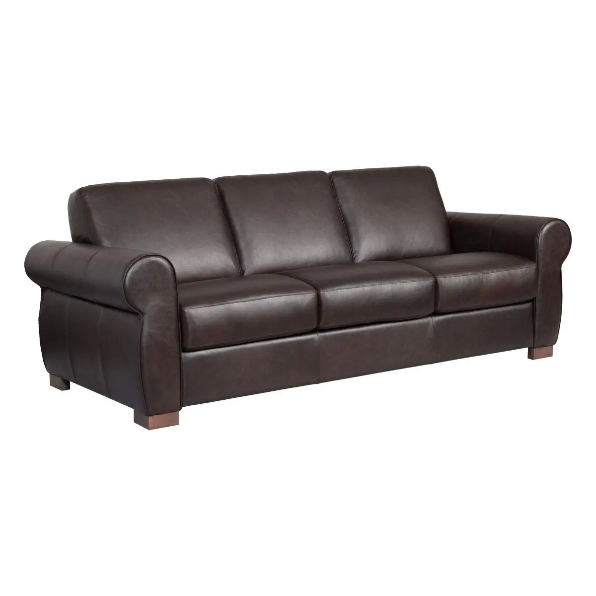 Bergamo Leather Sofa Brown Queen, Brown Leather Couch Sleeper