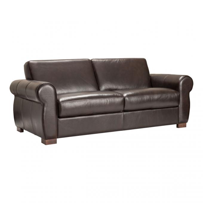 Brown Leather Sleeper Sofa Full Pull, Leather Fold Out Sofa