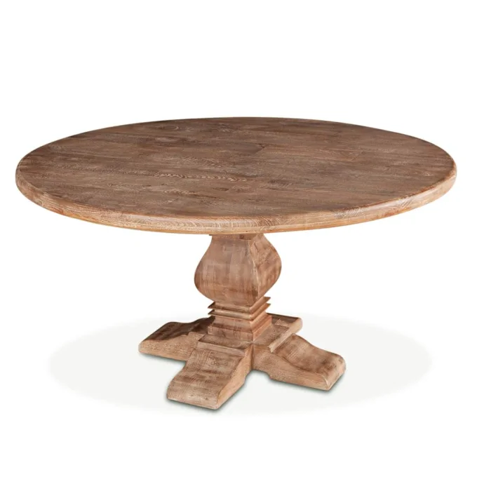 Round Mango Wood Dining Table 48, 44 Inch Round Pedestal Dining Table