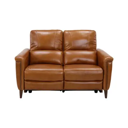 Remy Jerome S Furniture, Orange Leather Loveseat