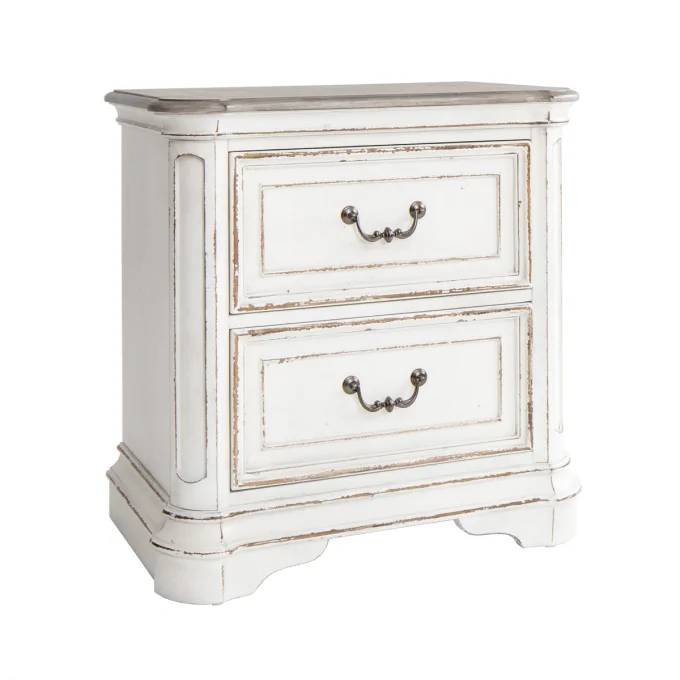 Antique White Nightstand | 2 Drawer Night Table | Jerome's