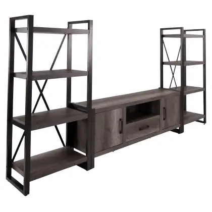 Contemporary Tv Consoles Modern, Tv Console With Matching Bookshelves