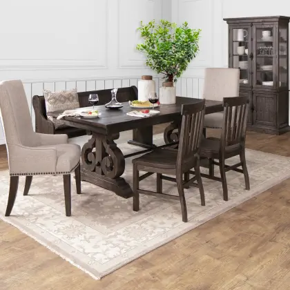 Hacienda Dining Collection Distressed, Dining Room Table With Bench And 2 Chairs