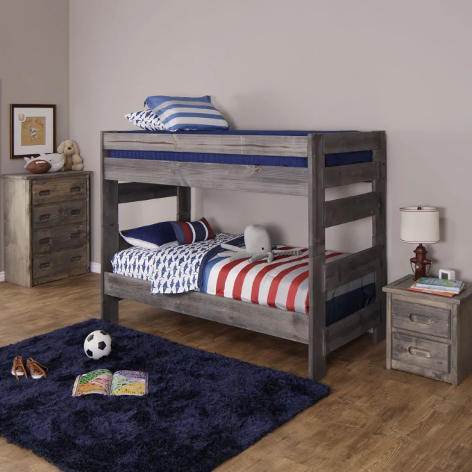 Wrangler Twin Bunk Bed Set Gray, Jerome S Loft Beds