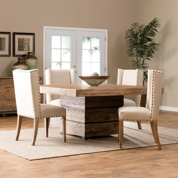 Rustic Dining Room Set Pine, Rustic Wood Dining Room Table And Chairs Set Of 4