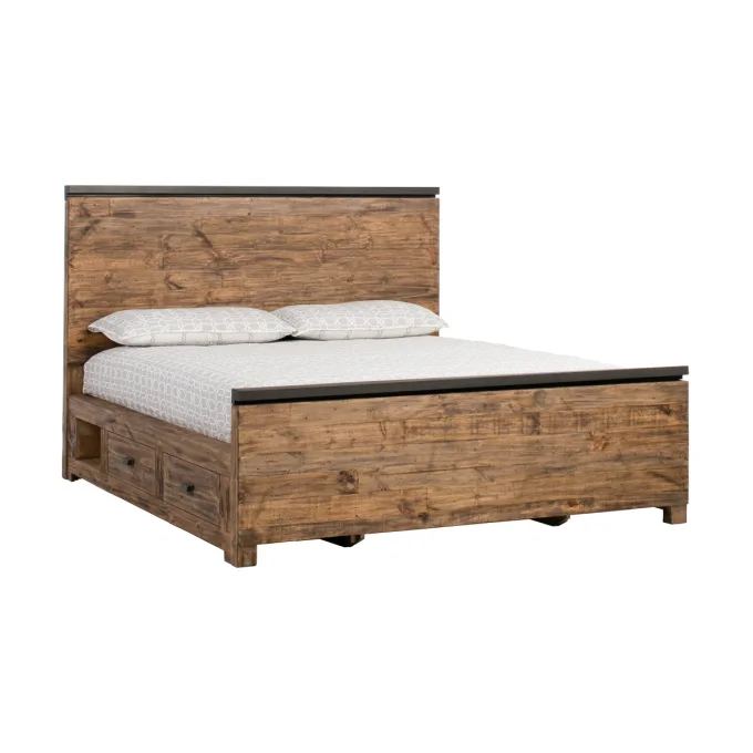 Cal King Platform Storage Bed Rustic, California King Bed Frame With Storage Drawers